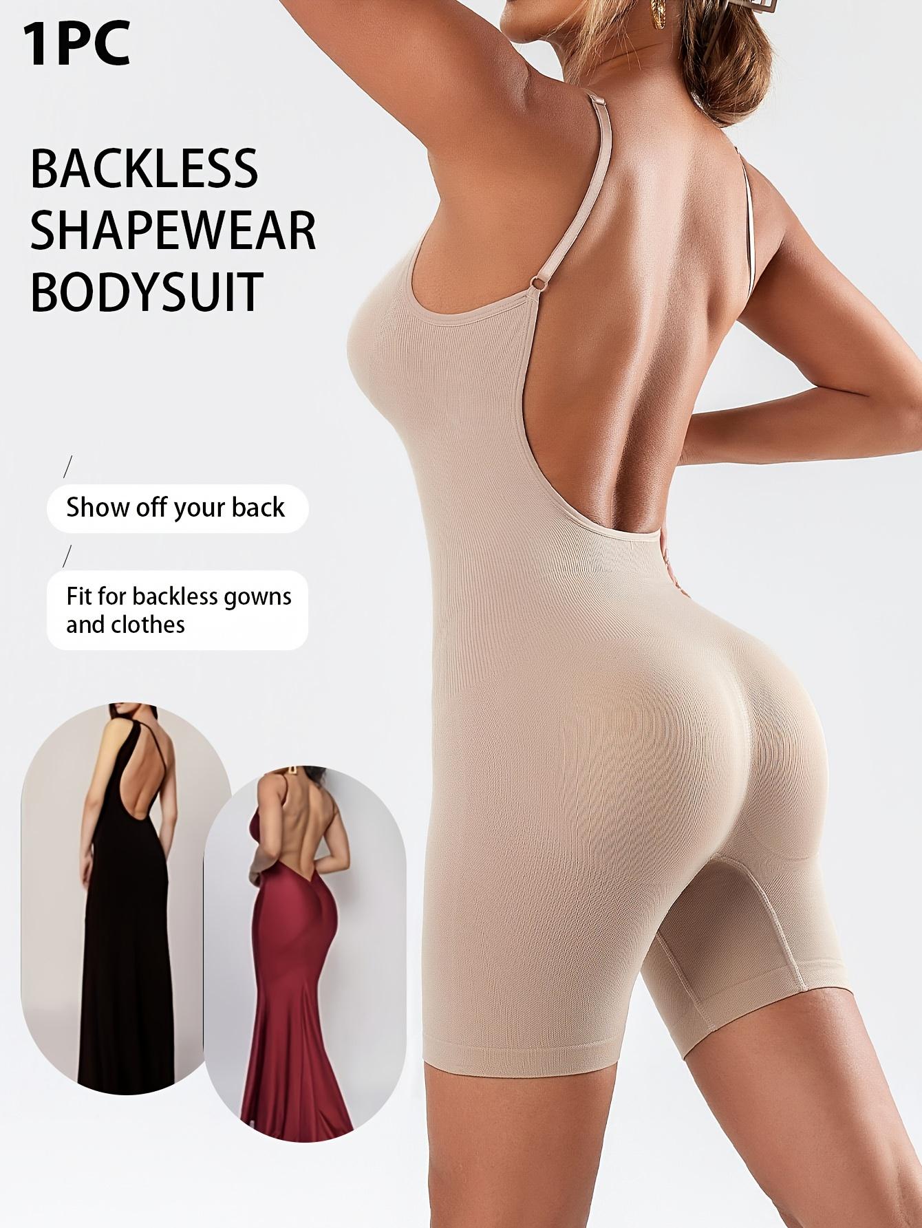 A Women'S Adjustable Strap Bodysuit with a Large U-Back Design, Featuring a Seamless Full-Body Shaping Effect, Tummy Control, And a Focus on Enhancing The Hips And Back