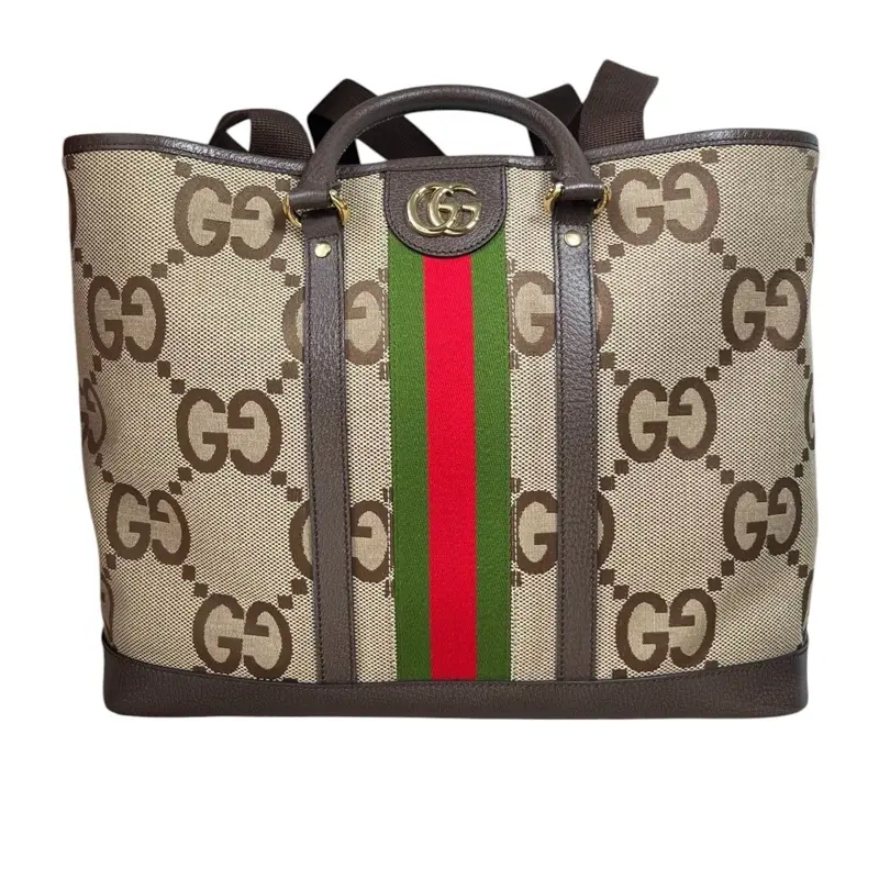 Pre-owned canvas Tote Bags Gucci Ophidia Large Tote Bag Jumbo GG Leather Trim.