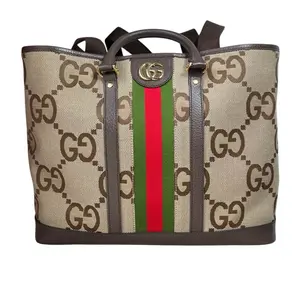 Pre-owned canvas Tote Bags Gucci Ophidia Large Tote Bag Jumbo GG Leather Trim.