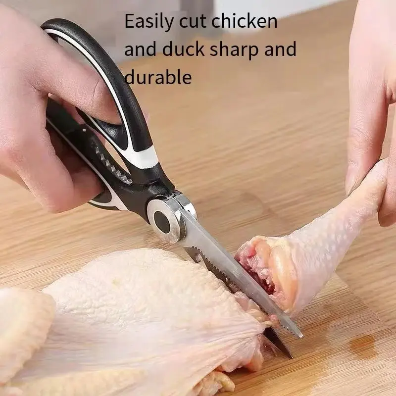 Multifunctional Kitchen Scissors Household Kill Fish Cut Vegetables Roast Broiler Bone Scissors Stainless Steel Scissors