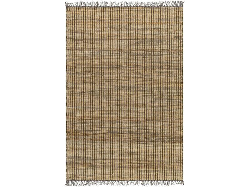 Livabliss Classic Flat Weave Jute Fiber Fringe Detail Rectangular Decorative Rug (Alex ALX-2306) - 27x45 in, Multi-Color Natural Tones with Clay, Indoor Living Room Rug, Home Decor