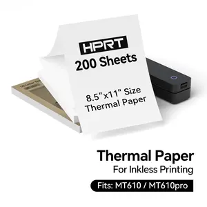 200 Sheets Thermal Printer Paper – US Letter 8.5x11" & A4, Compatible with HPRT MT610/MT610 Pro – BPA Free