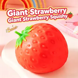 Squeeze Strawberry Squishy Stress Ball, High Playability Fruity Fidget Toy, Stress Relief Anxiety Relief Sensory Decompression Toy for Kids 3+ Teens & Adults, Safe Non‑Toxic Durable Material, Novelty Leisure Play Gift, Toy & Hobby Category