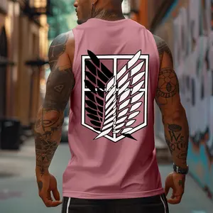 Anime 90s Graphic Sleeveless Tank Tops Men Vest Streetwear Outfits Men Vacation Outfits Sleeveless Shirt
