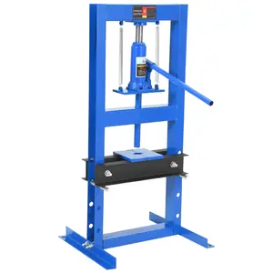 6-ton hydraulic press, robust, adjustable H-frame, workshop press with stamping plates for straightening creases or pressing down parts, for straightening/vehicle repair