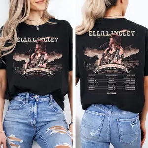 Women's Round Neck Short-Sleeve Cotton Print T-Shirt - Ella Langley 2026 Dandelion Tour Streetwear Merch, Country Music Aesthetic Vintage Casual Concert Top