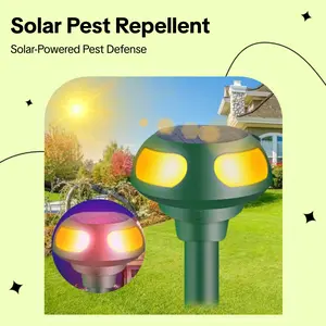 Chingyoo Solar-Powered UItrasonic Pest Repellent Flame Light Motion Sensor Outdoor for Pest and wild animal Control with Electrical & Batteries Power Ultrasonic