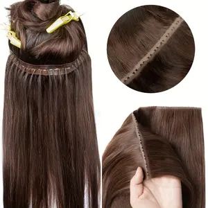 Wholesale 2025 NEW 12"-24" Long Invisible PU Tape Human Hair Extensions - Double Tab, No Glue, Microlink Application, Straight Real Hair, 40-50g,, Versatile for All Hair Types