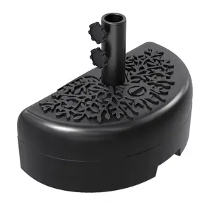 Half Round Outdoor Umbrella Base Stand, 38mm Diameter, Stable Design, Water or Sand Fillable, for Garden, Pool, Beach, Fits Most Patio Chairs and Sun Umbrellas
