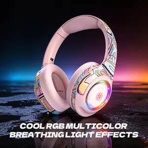 2026 New Wireless Bluetooth Gaming Headset with RGB Lights,40MM Driver,Noise Cancelling Mic,38H Playtime Headphones for PC/Mobile