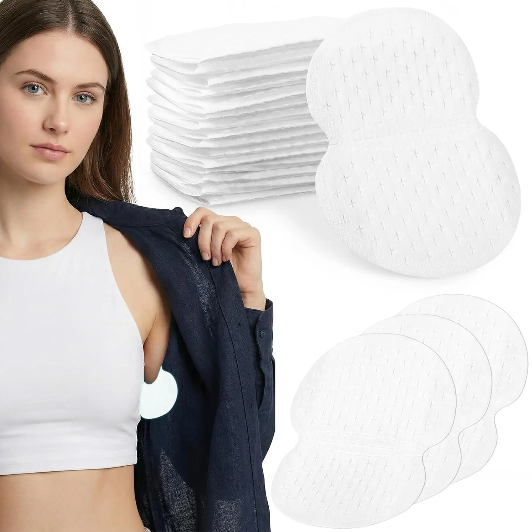 Underarm Wicking Sweat Pads for Women, Ultra-Thin Invisible Anti-Sweat Pads, Magic Device for Armpit Sweat Control, Comfortable Insole Padding
