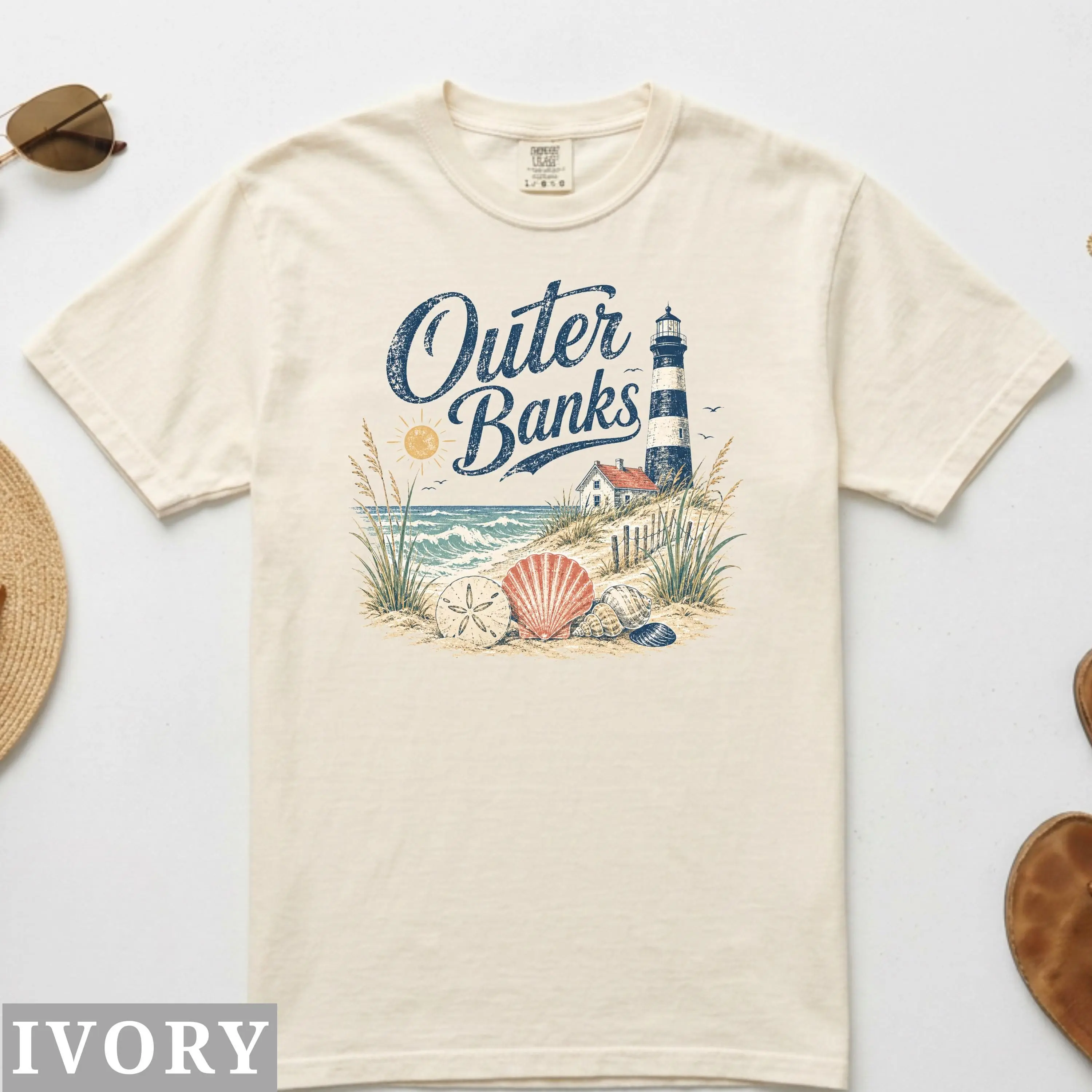 Comfort Colors Outer Banks Shirt, Comfort Colors OBX North Carolina Tee, Beach Graphic Tee, Vintage Coastal Travel Shirt