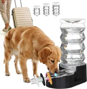 RIZZARI Dog Water Bowl Dispenser : 8L Gravity Large Black Stainless Steel Automatic Feeder with Filter - No Spill - Easy Clean - for Energetic Dog Owners - Multi-Pet Families -Backyard -Balcony