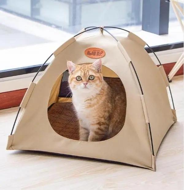 Foldable Pet Tent -Indoor Bed With Double-sided Cushion - Pet Tent for Cats ,Puppies, Rabbits, Guinea Pigs, Hedgehogs, and Other Small Animals,Cat House