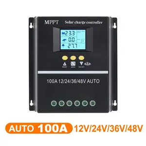 100A MPPT Solar Charge Controller 4000W, 12/24/36/48V Auto Recognition, LCD Display Dual USB Port Battery Charger Regulator