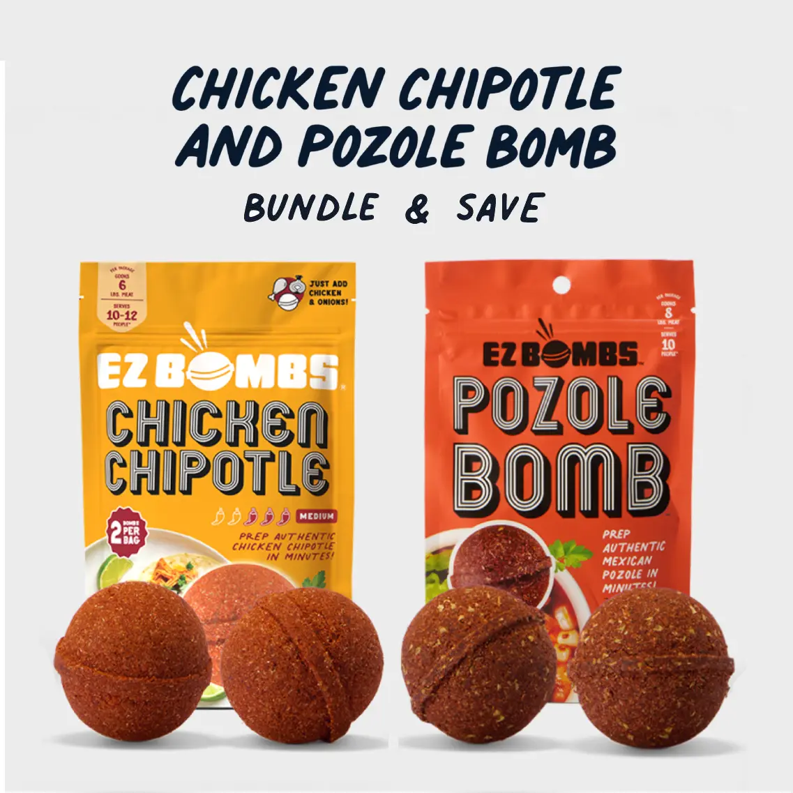 Chicken Chipotle and Pozole Bombs Bundle by EZ Bombs - Seasoning Spice Bombs for Authentic Mexican Dishes
