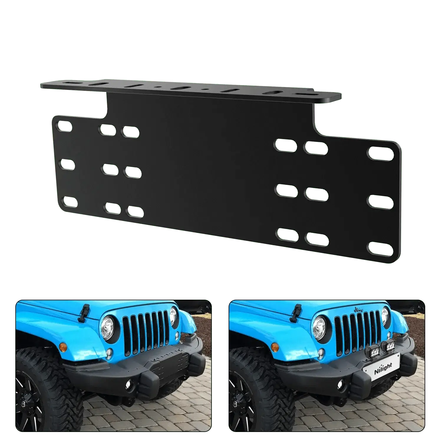 Nilight Universal Front License Plate Mount Bracket - Automotive Car Accessory for Car, Truck Number Plate Installation, Car Accessories