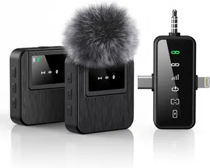 3 In 1 Portable Wireless Microphone, Mini Noise Reduction Lapel Mic, Universal Recording Mic for Vlog Live Streaming Interview