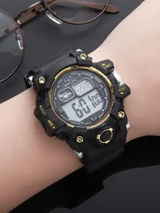 Men's Fashion Digital Watch with Luminous Display and Alarm, Sports Fitness Essential, All Seasons Use, Clasp Closure, Abs Case