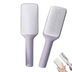 Anti-Static Self Cleaning Hair Brush,Easy Clean Hair Brush with Retractable Bristles,Cleaning Retractable Massage Comb for Effortless Hair Removal and Cleaning (Purple) Visit the VYOFLA Store