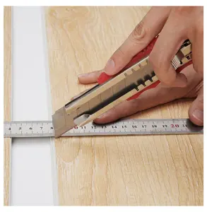 Vinyl Floor Tiles 48 x 7.3 inch, 10-Pack Wood Grain Interlocking Flooring - 5.5mm Thick Snap Together Tiles for Kitchen, Bedroom, Bathroom DIY Home Decor Primary Wood Grain