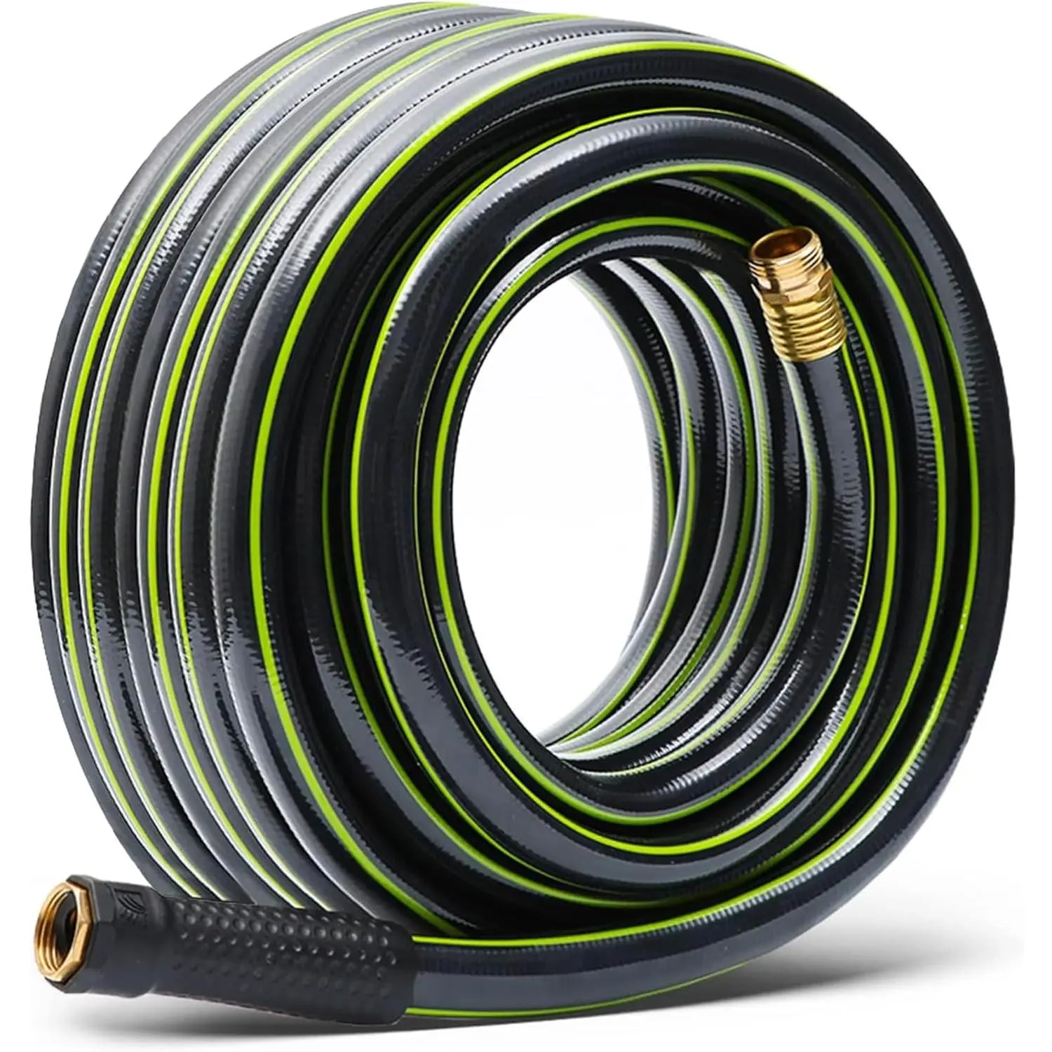 Leader Long Garden Hose 5/8 in. x 50 ft. -No Kink, Flexible, Leakproof, Male to Female Fittings -Heavy Duty Durable PVC Lightweight Water Pipe with Brass Aluminum Ends for Household & Yard Use