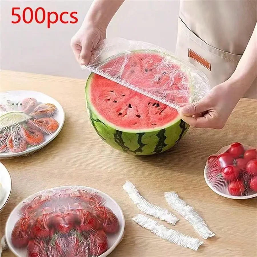 Disposable Food-Grade Plastic Film, 100/500 Sheets, Suitable for Food Contact, Fruit and Vegetable Wrap, Kitchen, Cooking, Home, Picnic, Barbecue Use