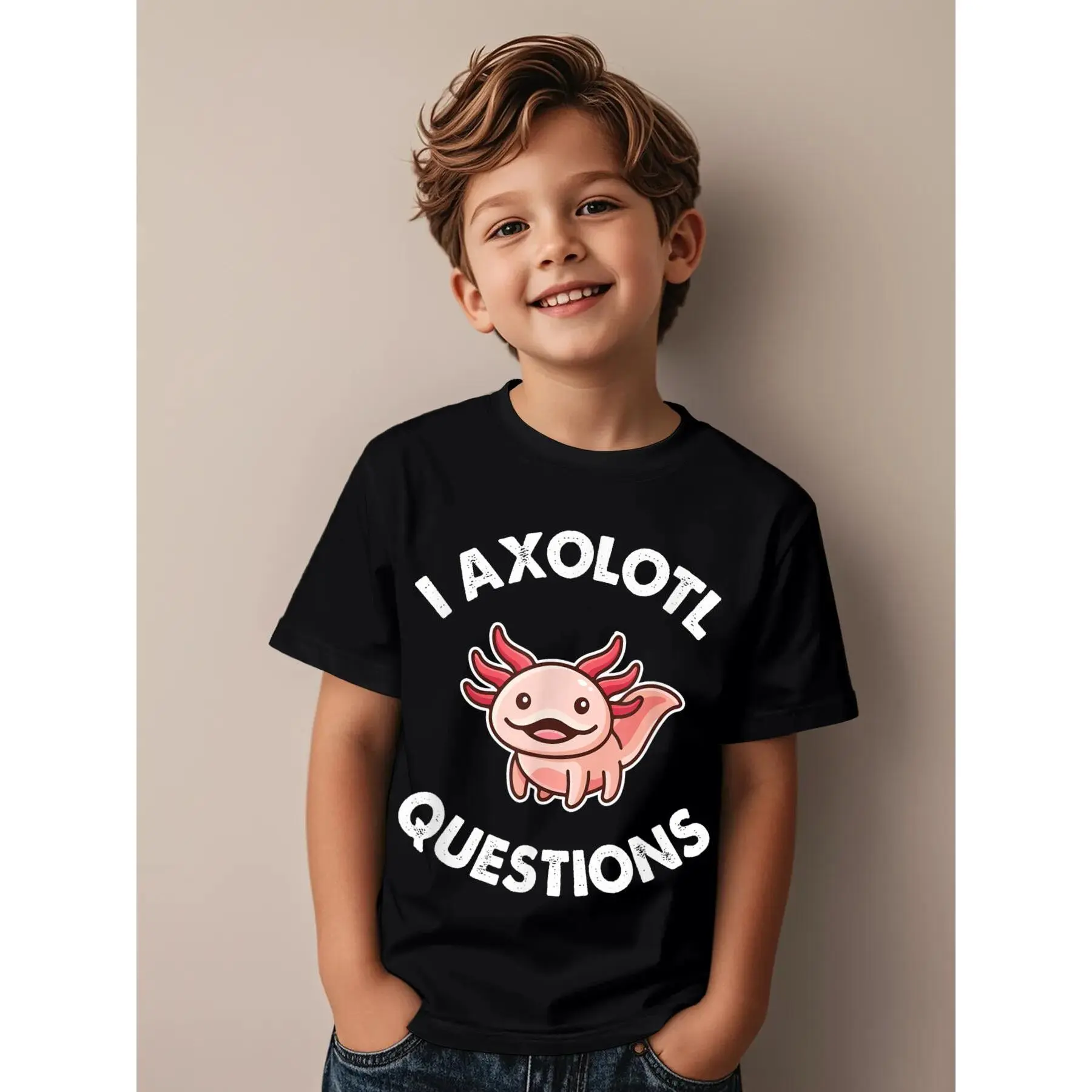 Axolotl Gift Novelty Awesome Graphic Kid T-Shirt Popular Kid T Shirts Streetwear Tees Tops for Kid