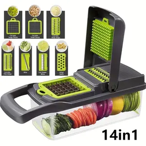 Multifunctional Vegetable Chopper 14 In One Chopper Handle Food Grate Chopper Kitchen Vegetable Slicer Dicing Machine Cutting