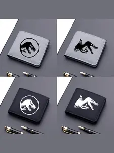 Mini Cartoon Tyrannosaurus Wallet Card Holder, Classic Short Fold Design, Holds Cash and Cards, Unisex, Perfect for Movie Merchandise and Dinosaur Events