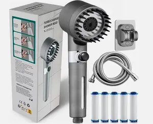 High Pressure Shower Head, Handheld shower head with 5 Filters,1.5m hose