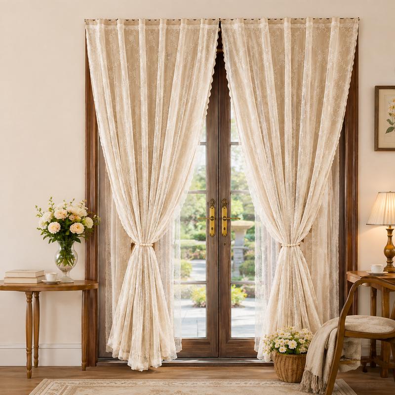 Snooztex 1-Piece Textured Jacquard Fabric Blackout Door Curtain - Cozy Look Soft Privacy Panel for Bedroom Home Interior, Enhanced Privacy & Light Blocking Household Textile