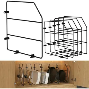 Baking Sheet Organizer Set of 6,17"x13" Vertical Tray Dividers for Kitchen Cabinets,Black Metal Cabinet Divider,Metal Wire Storage for Pans, Baking Trays and Cookware