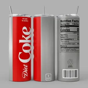 Diet Coke 20oz & 40oz Skinny Tumbler – Soda Can Inspired Stainless Steel Travel Mug, Zero Sugar Retro Drink Design, Insulated Cup Gift For Soda Lovers