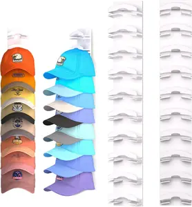 2Pc White Pack Multi-layer Hat Storage Rack Household Wall Mounted Cap Organizer Space Saving Hanger Holder For Bedroom Closet