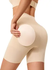 High Waist Invisible Shapewear Panties, Slimming Belly Control Butt Lifter, Detachable Single Hip Pad Smooth Seamless Shaping Pants