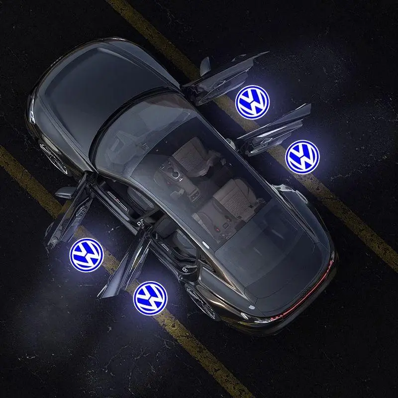 Vehicle Welcome Light Logo Projector Lamp Accessories for Volkswagen GTI, Polo, Golf, Passat, Tiguan, Arteon, Touareg, Tiguane, Caddy, Jetta, Bee