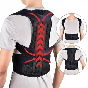Reinforced Lumbar Posture Support Vest Back Belt. Adjustable Shoulder Spine Straightener with Neck Guide. Breathable Mesh Upper Body Brace for Men Women. Ergonomic Fixation Strap. Comfortable Home Office Gym Sports Gear. Black Daily Wellness Essentials.