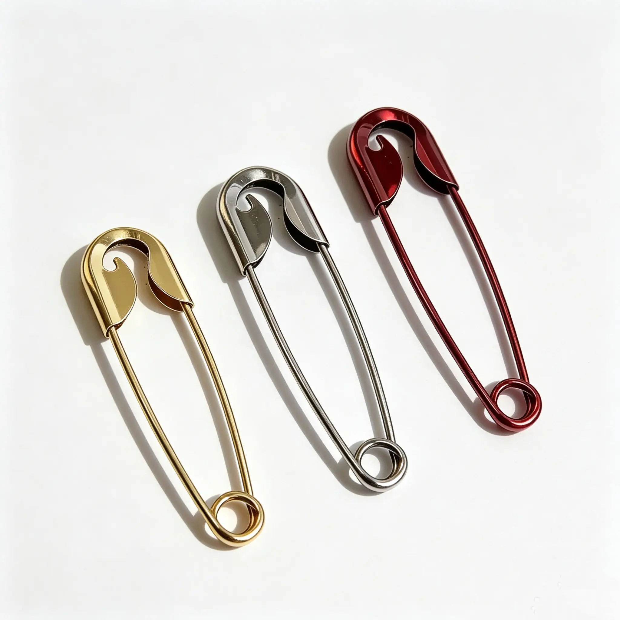 Viral TikTok 2026 Y2K Monarch Mega Safety Hairpin 3Pack (Gold, Silver, Red) | Oversized No-Slip Hair Clip forWomen | Large Hair Barrette for Thick Hair Easy UpdosBuns All Day Hold, Daily Wear