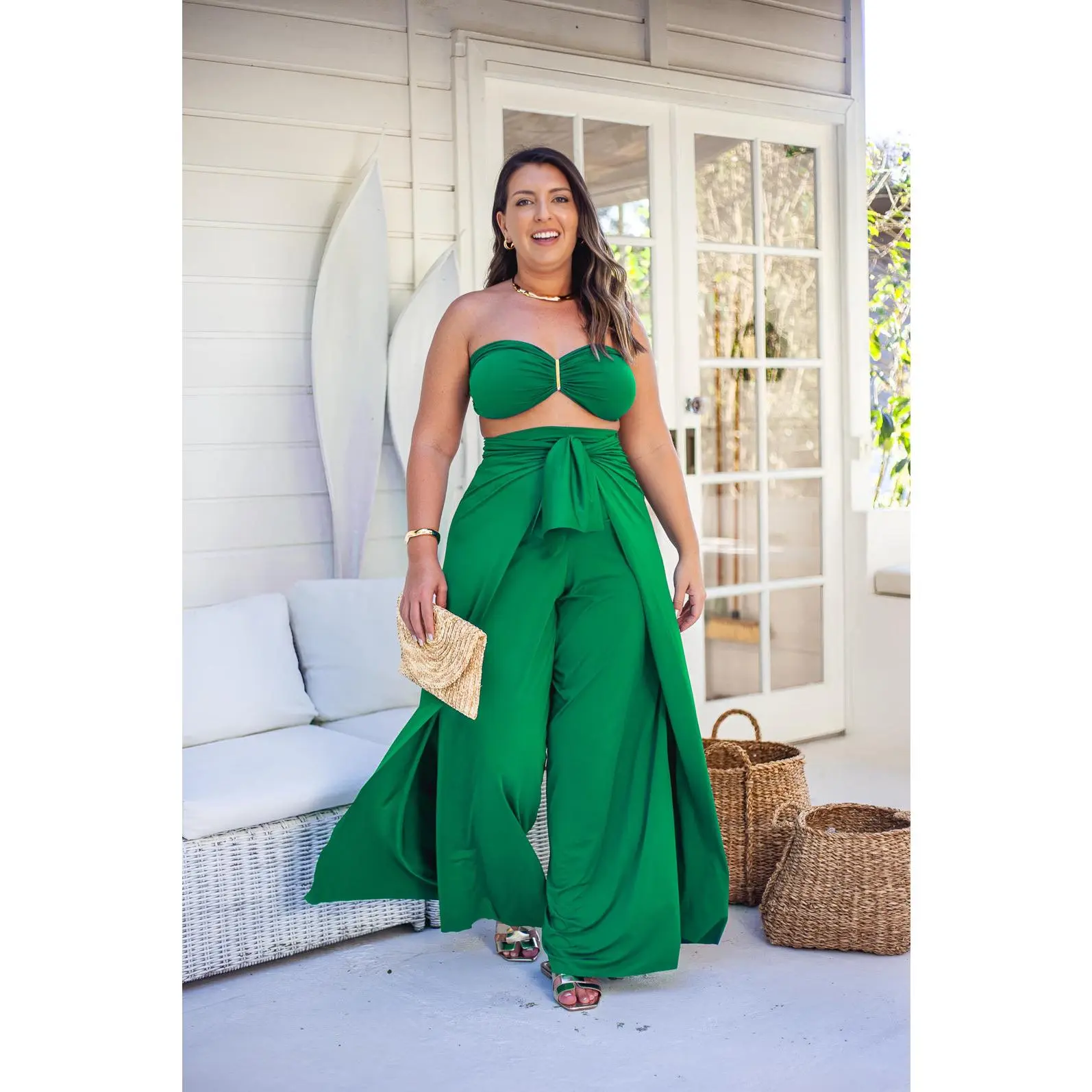 Green Jumpsuit Set