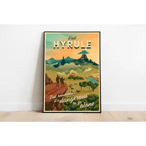 The Legend of Zelda Poster-Zelda HYRULE Poster-The Legend of Zelda Travel Posters-The Legend of Zelda Decor
