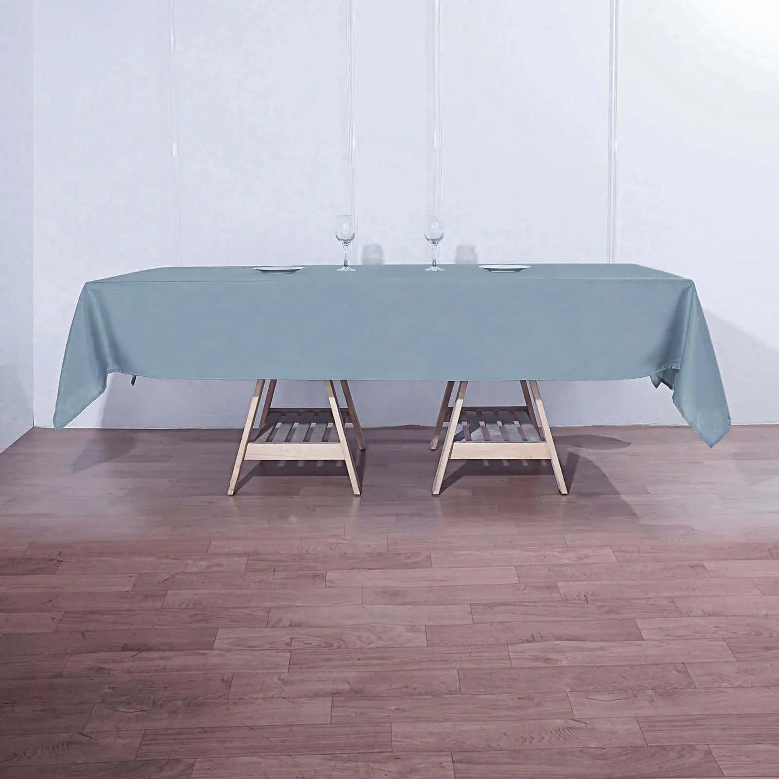 Polyester Rectangle Tablecloth 60"x102" Dusty Blue - Wrinkle-Resistant Finish