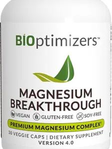 Magnesium Breakthrough Supplement 4.0 - Has 7 Forms of Magnesium: Glycinate, Malate, Citrate, and More - Natural Sleep and Brain Supplement - 30 Capsules Fitness Dietary