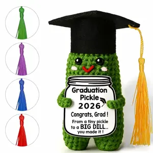1PC Graduation Gifts Graduation Decorations，Pickle cucumber Funny Handmade Crochet Grad Gifts for Him/Her， Graduation Cards- Cute Congrats Class High School College Congrats Grad Sign，graduation gift