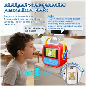 Portable mini printer, smart voice-activated image printing, label printer, USB-powered wireless label printer (with paper), app-uploaded image printing, suitable for note-taking and children's DIY crafts, compatible with iOS and Android systems.