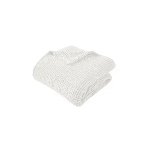 Ettitude Blissful Cleanbamboo Waffle Throw Blanket in Cloud