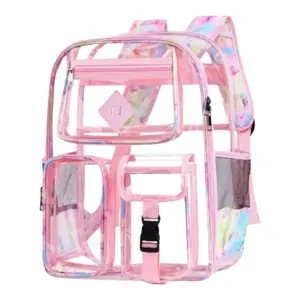 transparent backpack, lightweight clear school bag for students with adjustable straps