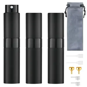 LMMAKE Premium 8ml Refillable Perfume Bottle with Ultra-Fine Mist Spray Nozzle Twist-Lock Mechanism for Luxury Perfumes & Essential Oils Compact Travel Atomizer