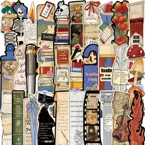 Cartoon Reading Theme Bookmark, 30pcs/set Cute Cartoon Decorative Bookmark, DIY Bookmark Card for Home School Office Book Reading Stickers