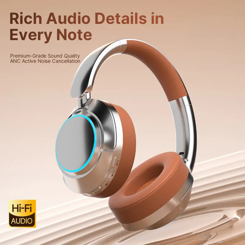 Hybrid Active Noise-Canceling Headphones, Wireless Over-Ear Headphones—Powerful bass, Hi-Fi stereo, portable, comfortable, built-in microphone / lightweight noise-canceling headphones, ideal for travel, home, and the office upgraded